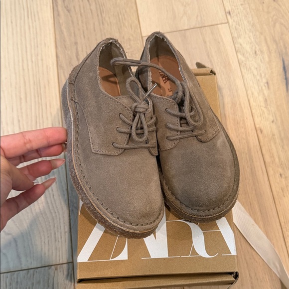 Zara Other - Zara Kids Taupe Suede Dress Shoes